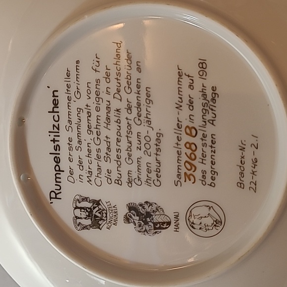 1981 Rumpelstiltskin Porcelain Plate - Picture 3 of 4